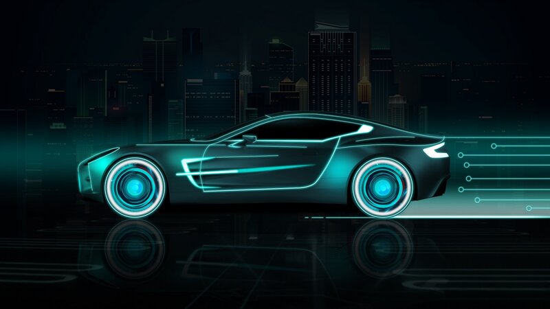 Futuristic Car — Teal