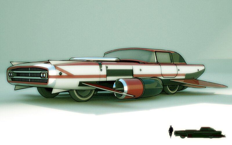 Futuristic Car — White