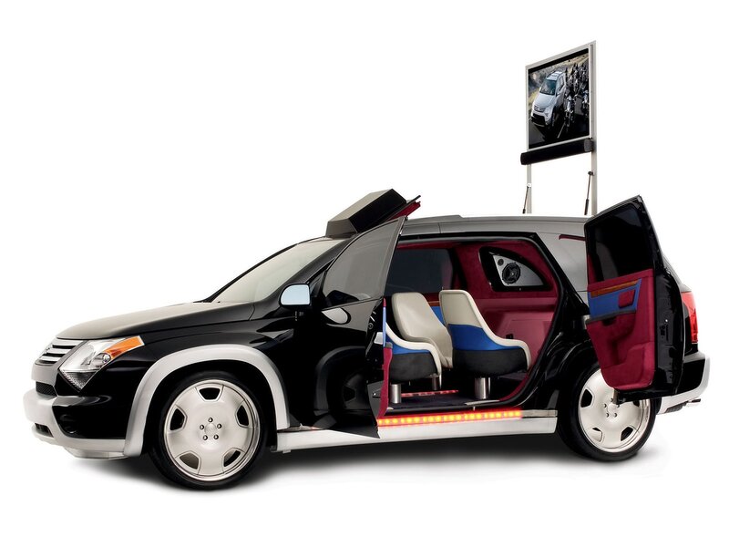 futuristic car with entertainment system
