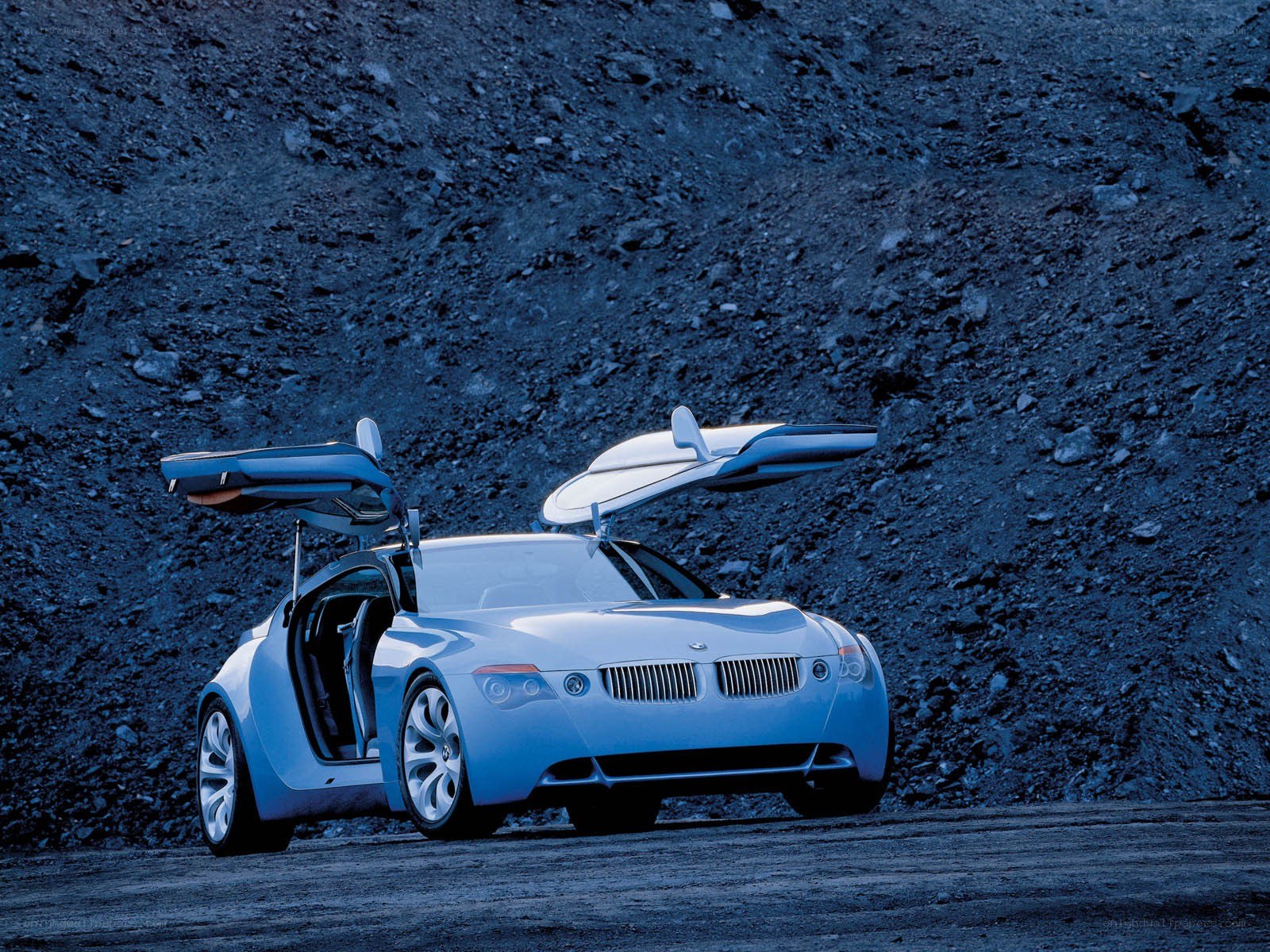futuristic car with gullwing doors