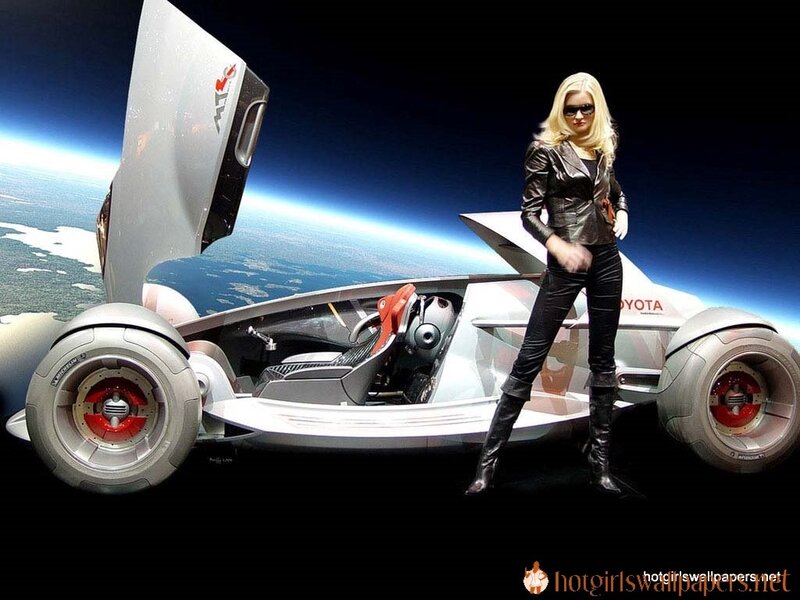 futuristic car with model