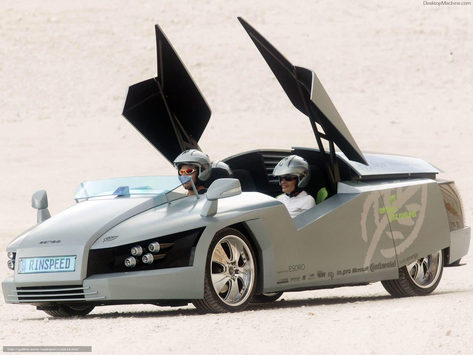 futuristic car with open doors