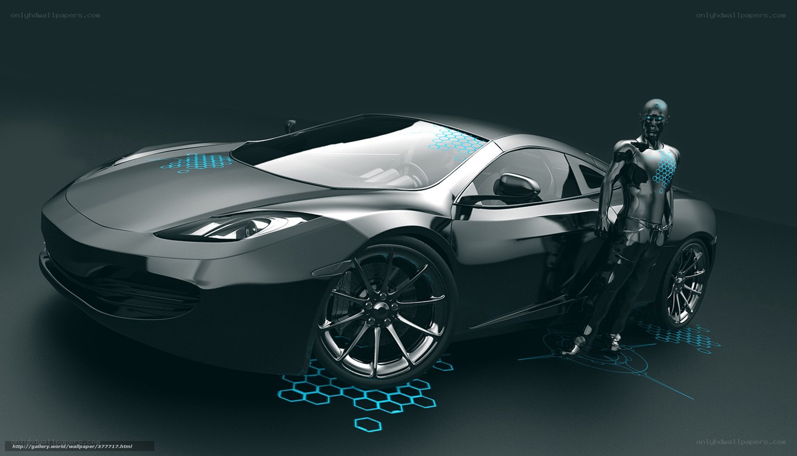 futuristic car with robot