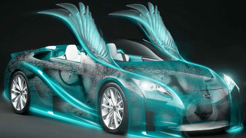 Futuristic Car with Wings — Teal