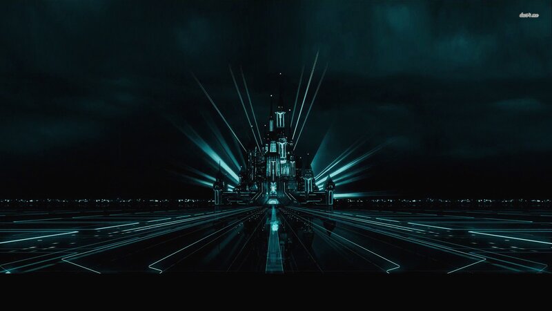 Futuristic Castle at Night