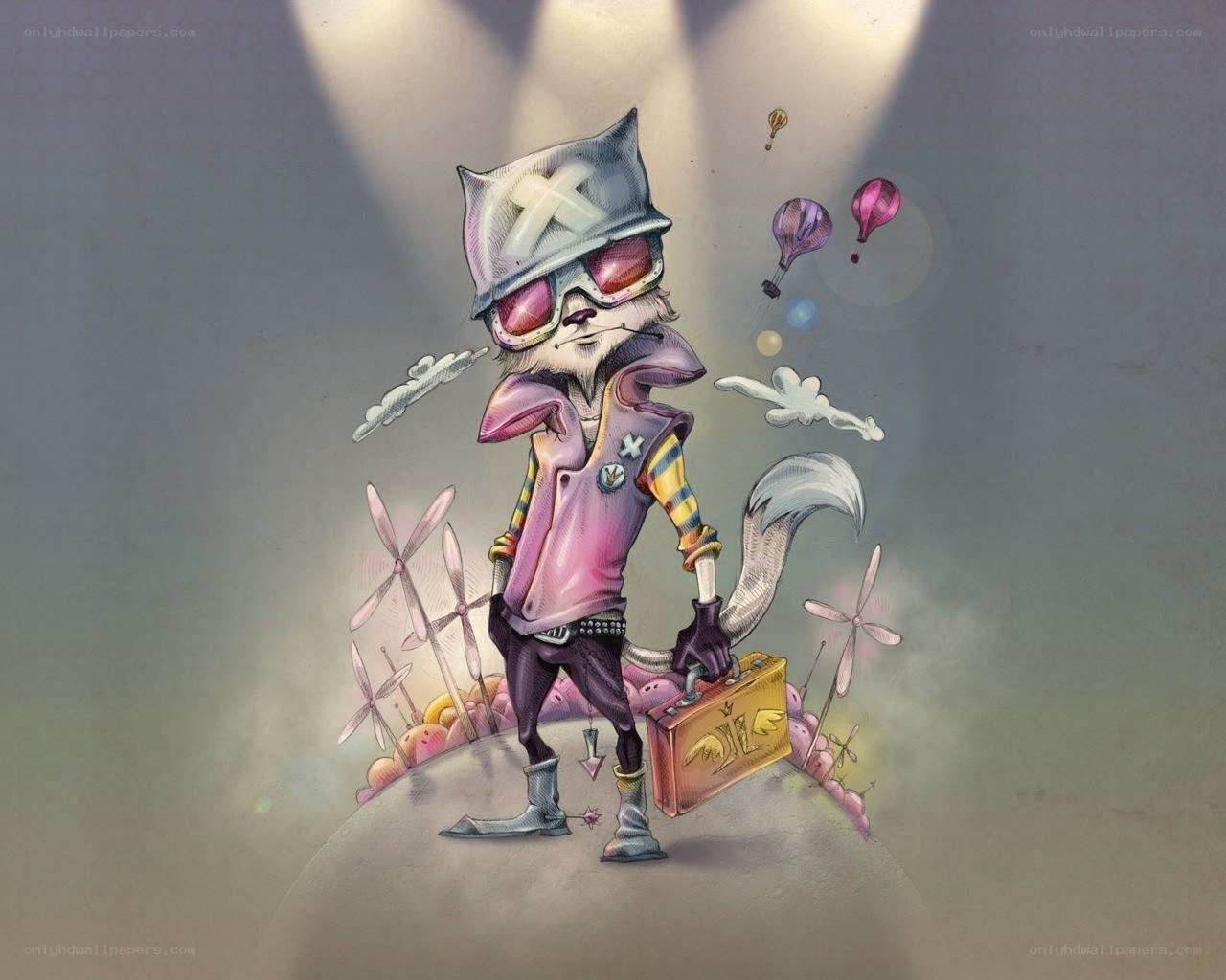 futuristic cat traveler