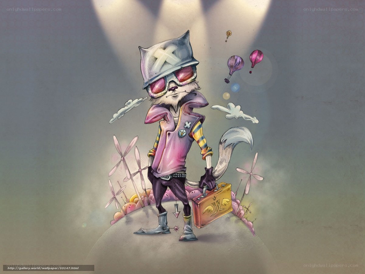 futuristic cat traveler