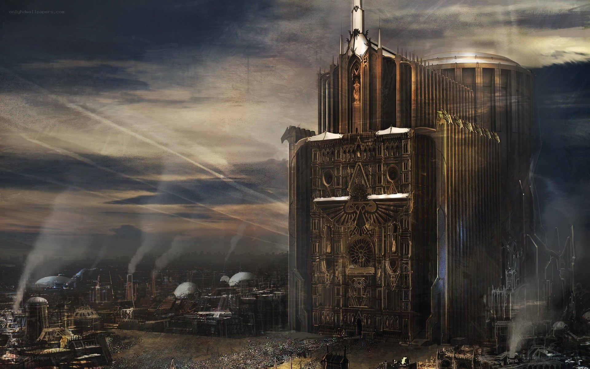 futuristic cathedral city