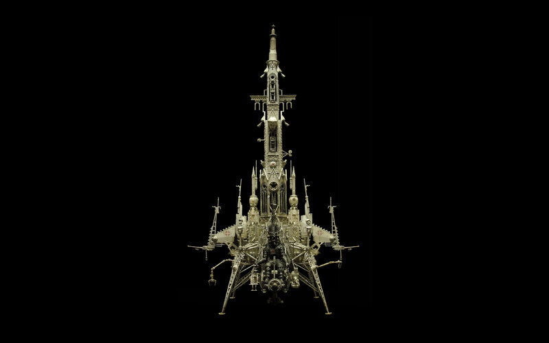 futuristic cathedral spacecraft