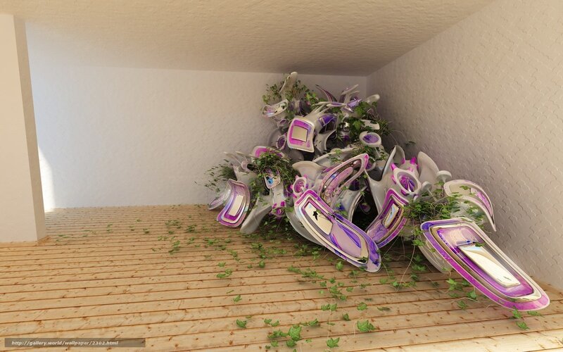 Futuristic chairs in a corner