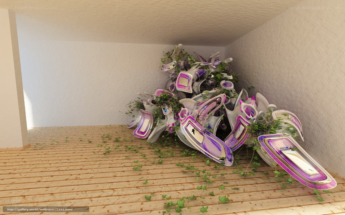 Futuristic chairs in a corner