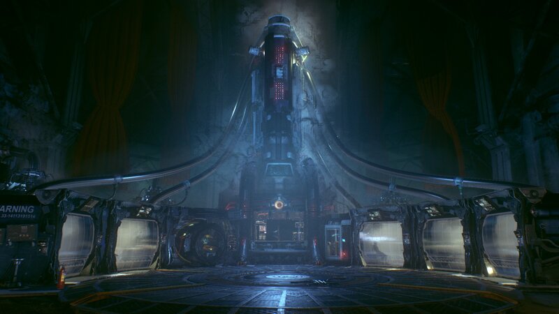 Futuristic Chamber with Central Pod
