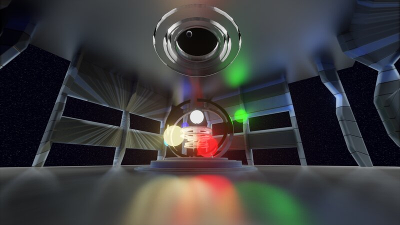 Futuristic Chamber with Glowing Orbs