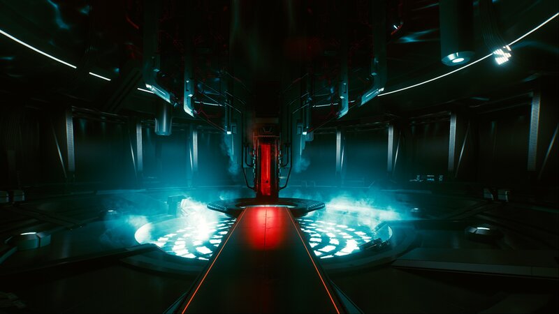 Futuristic Chamber with Platform