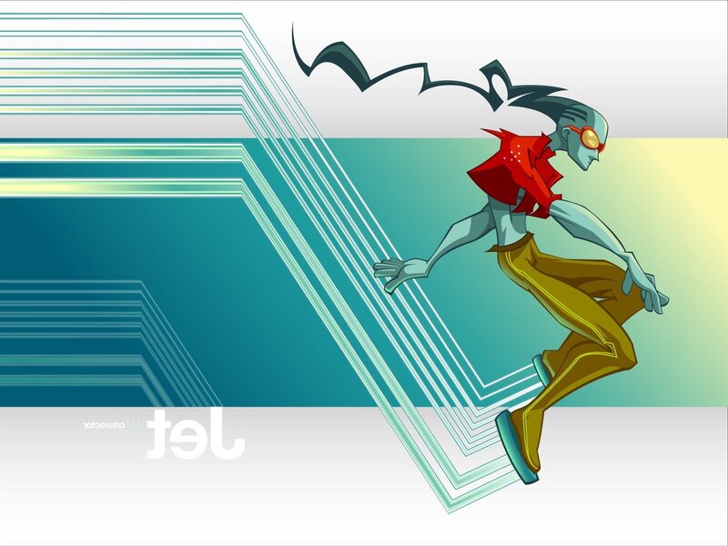 futuristic character in motion