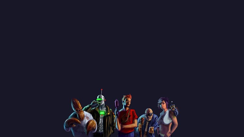 futuristic character lineup