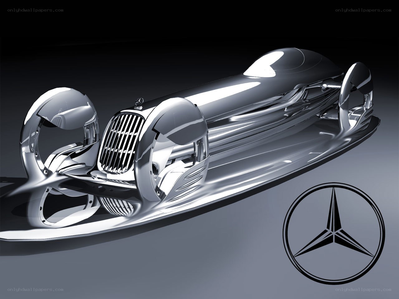 futuristic chrome car concept