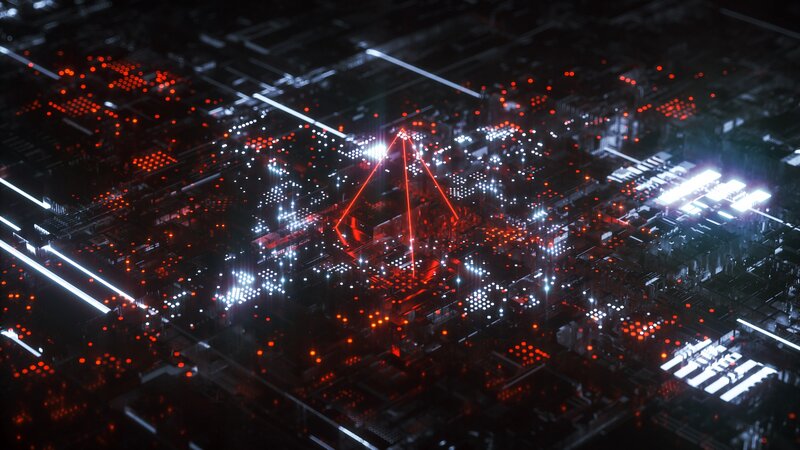 Futuristic Circuit Board — Black, Technological