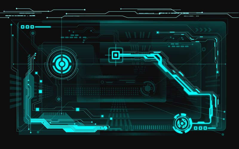 futuristic circuit board interface