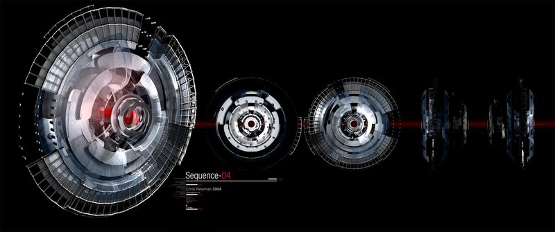 Futuristic Circular Interface — Black, Technological, Digital Art