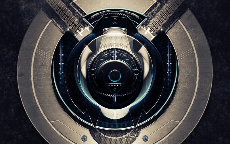 Futuristic Circular Interface — Black