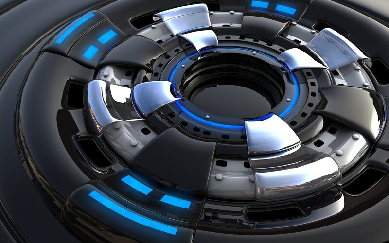 futuristic circular mechanism