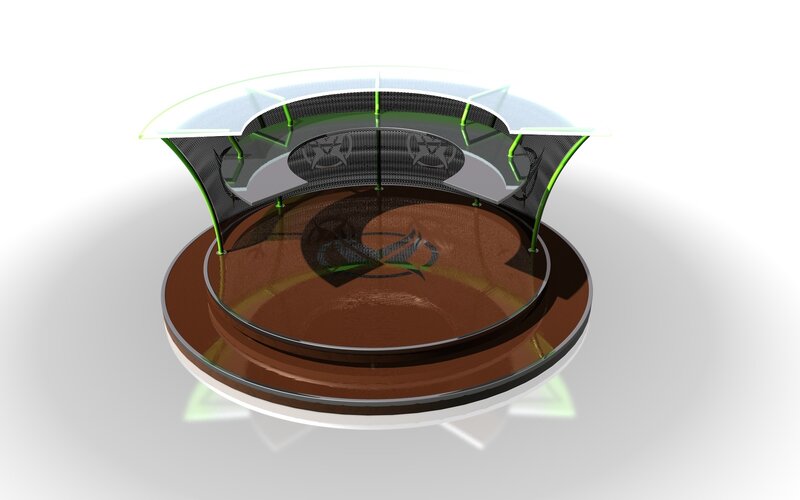 futuristic circular platform
