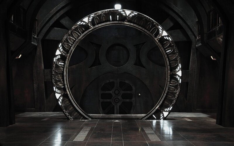 futuristic circular portal