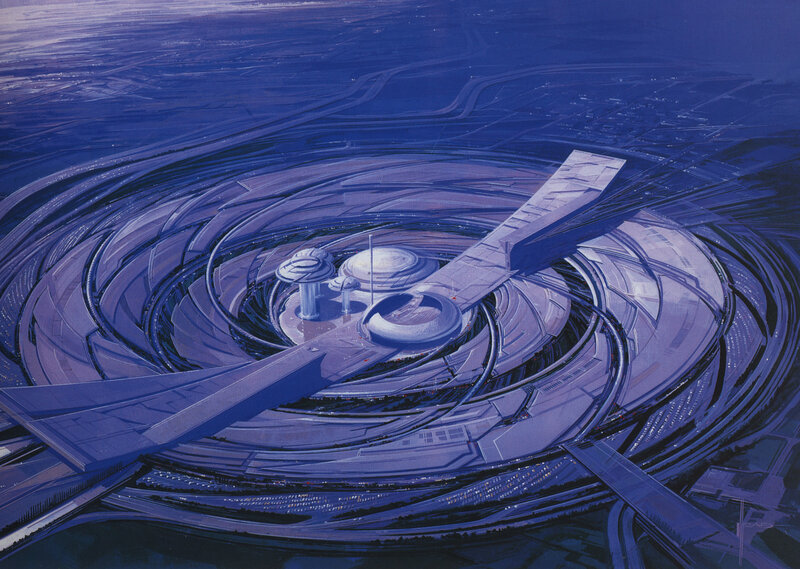Futuristic Circular Structure — Blue