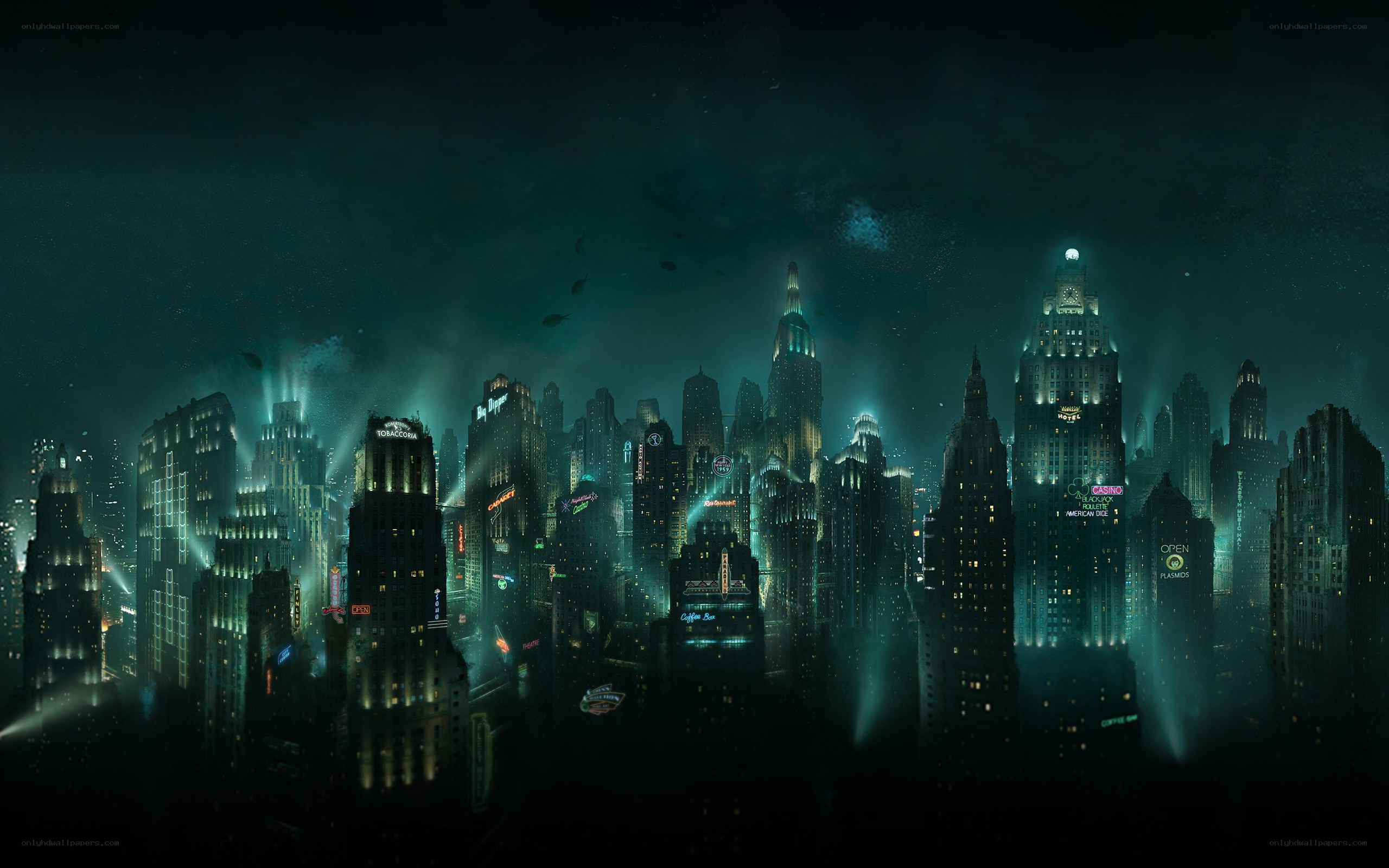 futuristic city at night