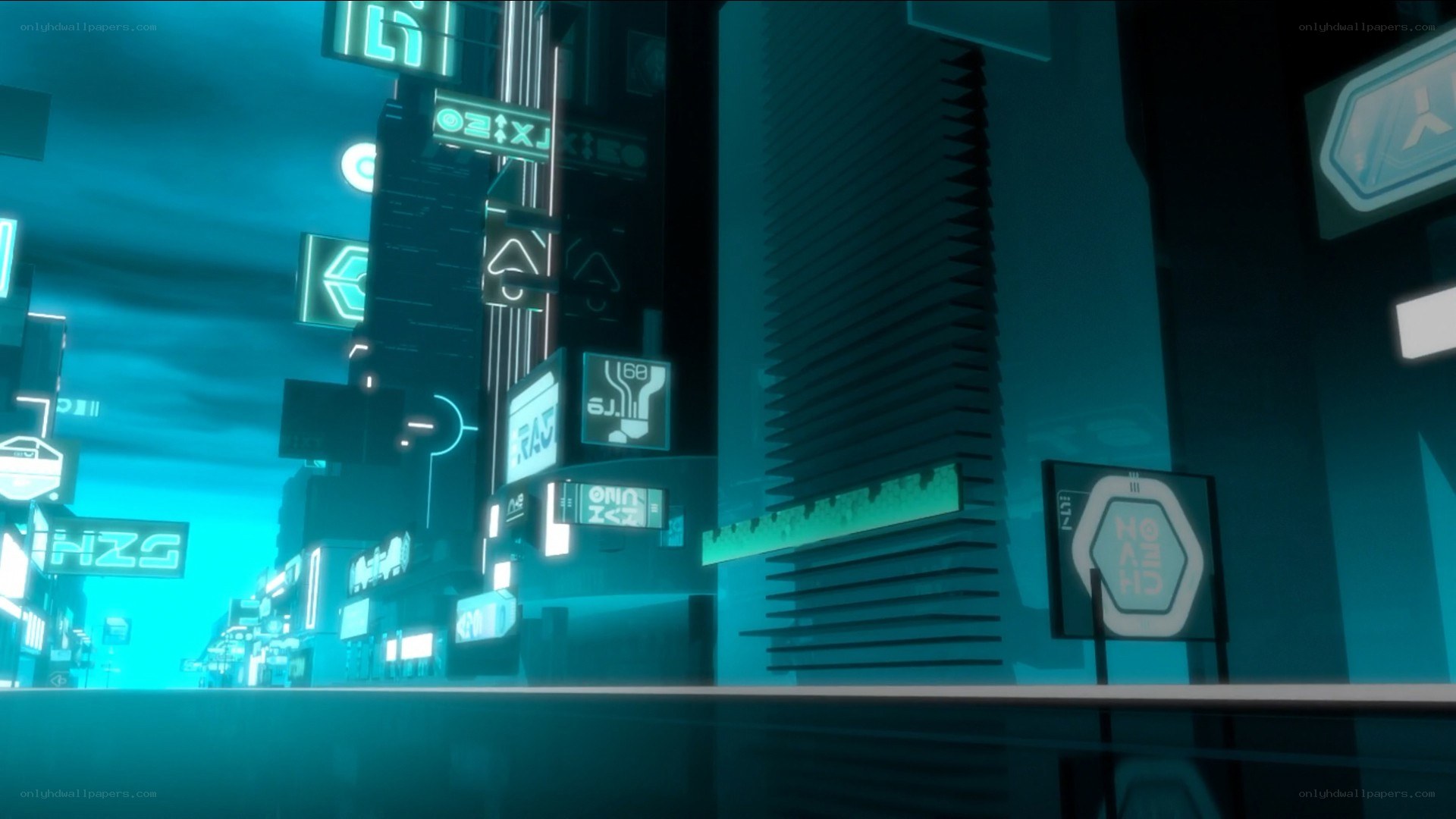 futuristic city at night