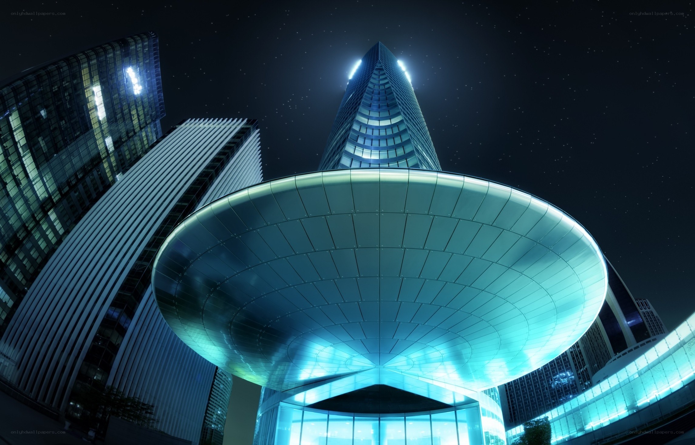 futuristic city at night