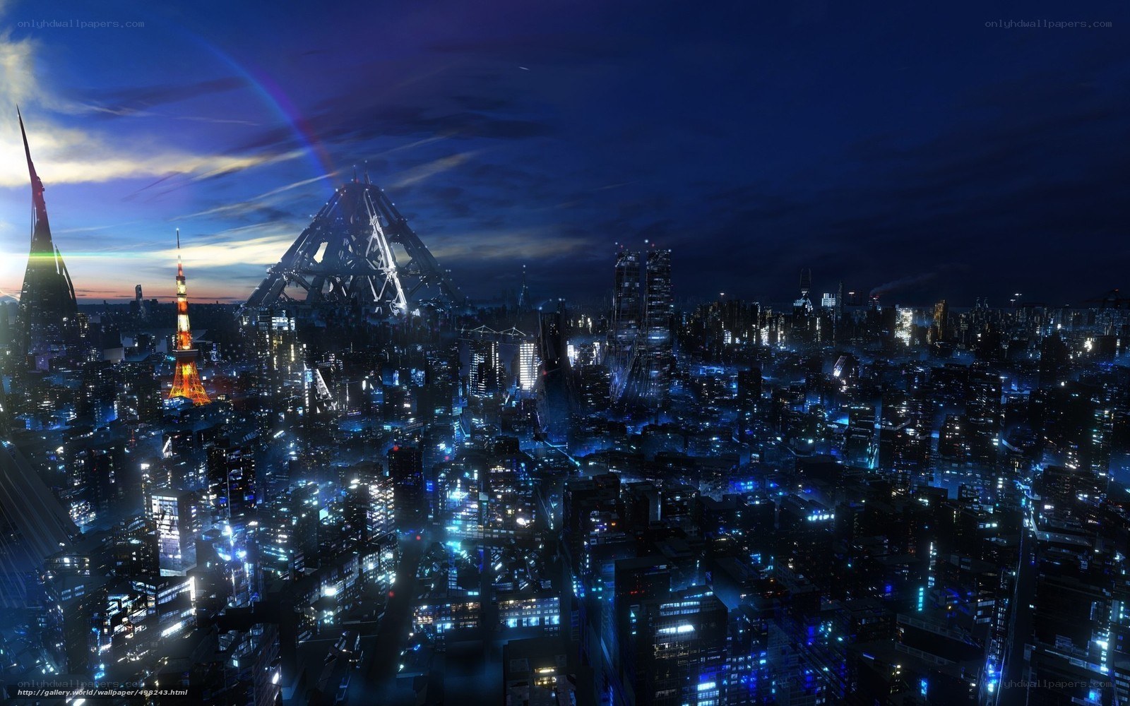 futuristic city at night