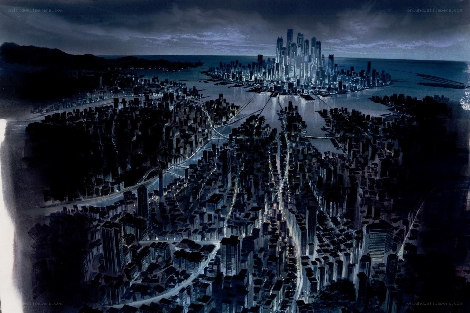 futuristic city at night