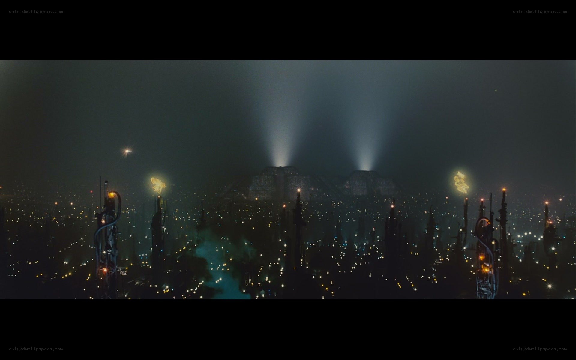 futuristic city at night