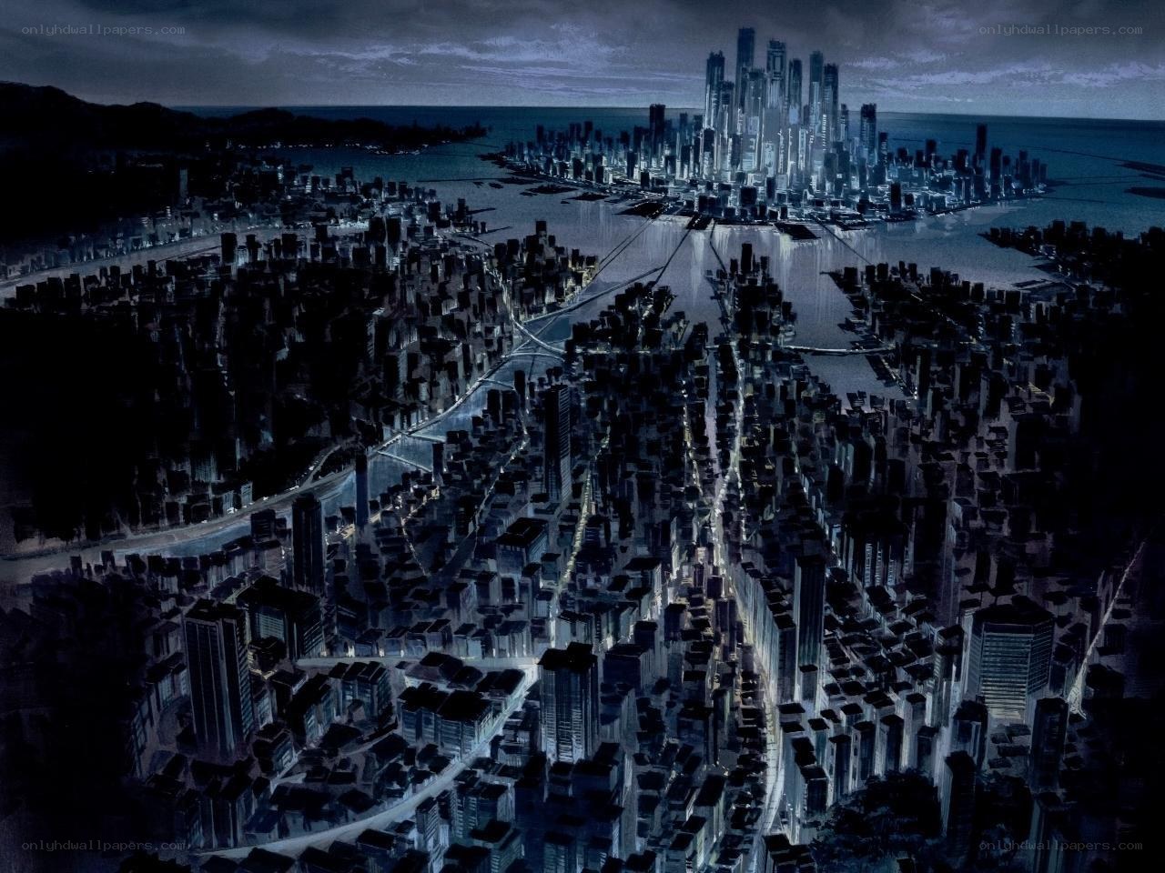 futuristic city at night