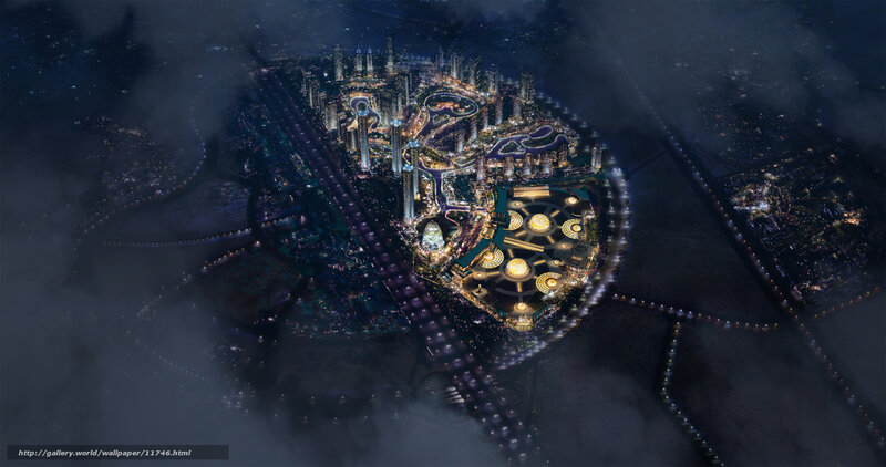 futuristic city at night