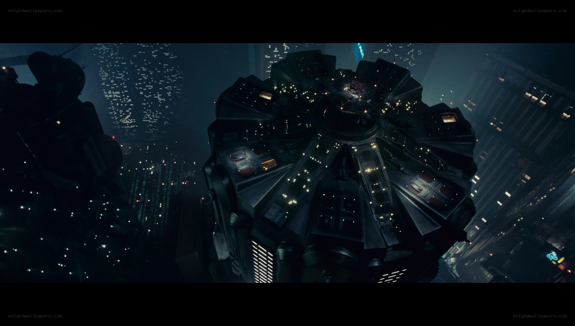 futuristic city at night