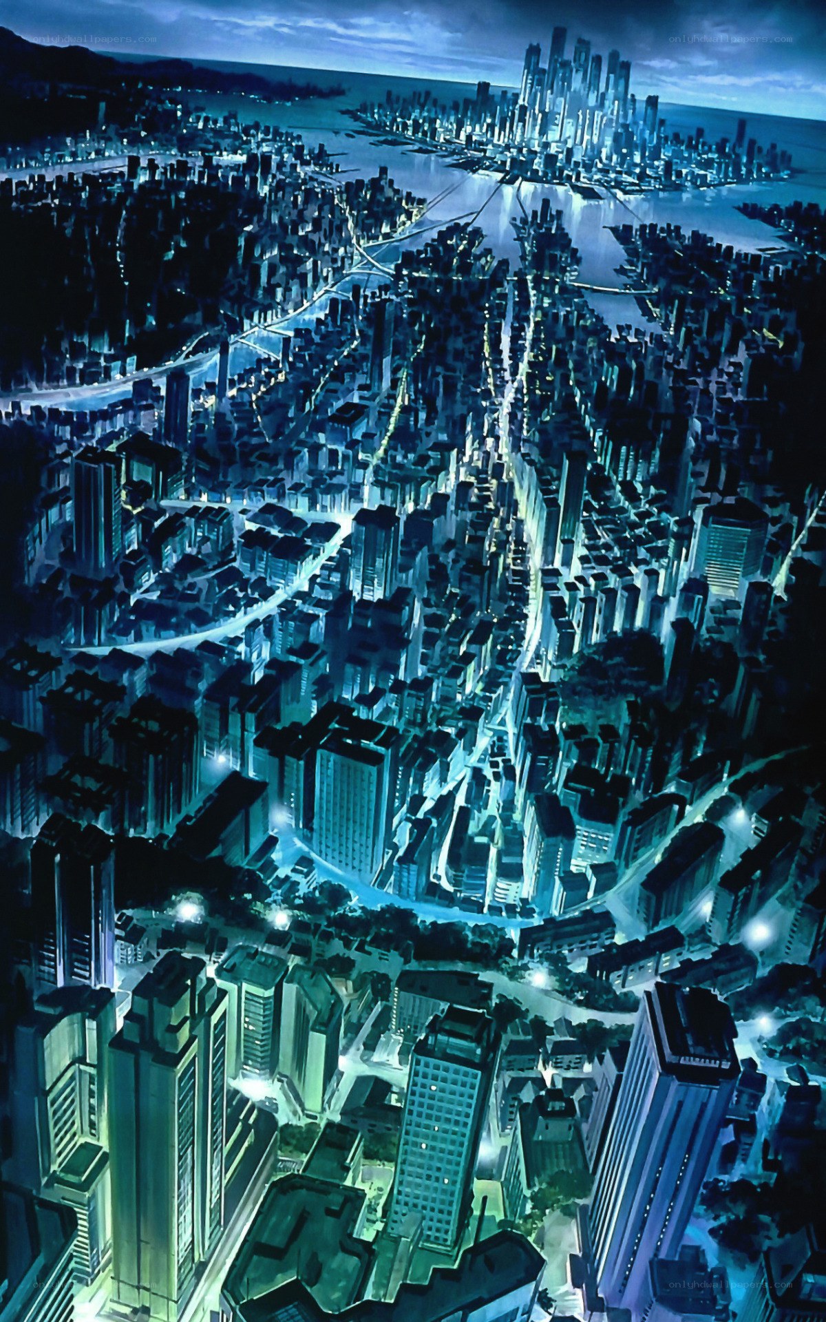 futuristic city at night