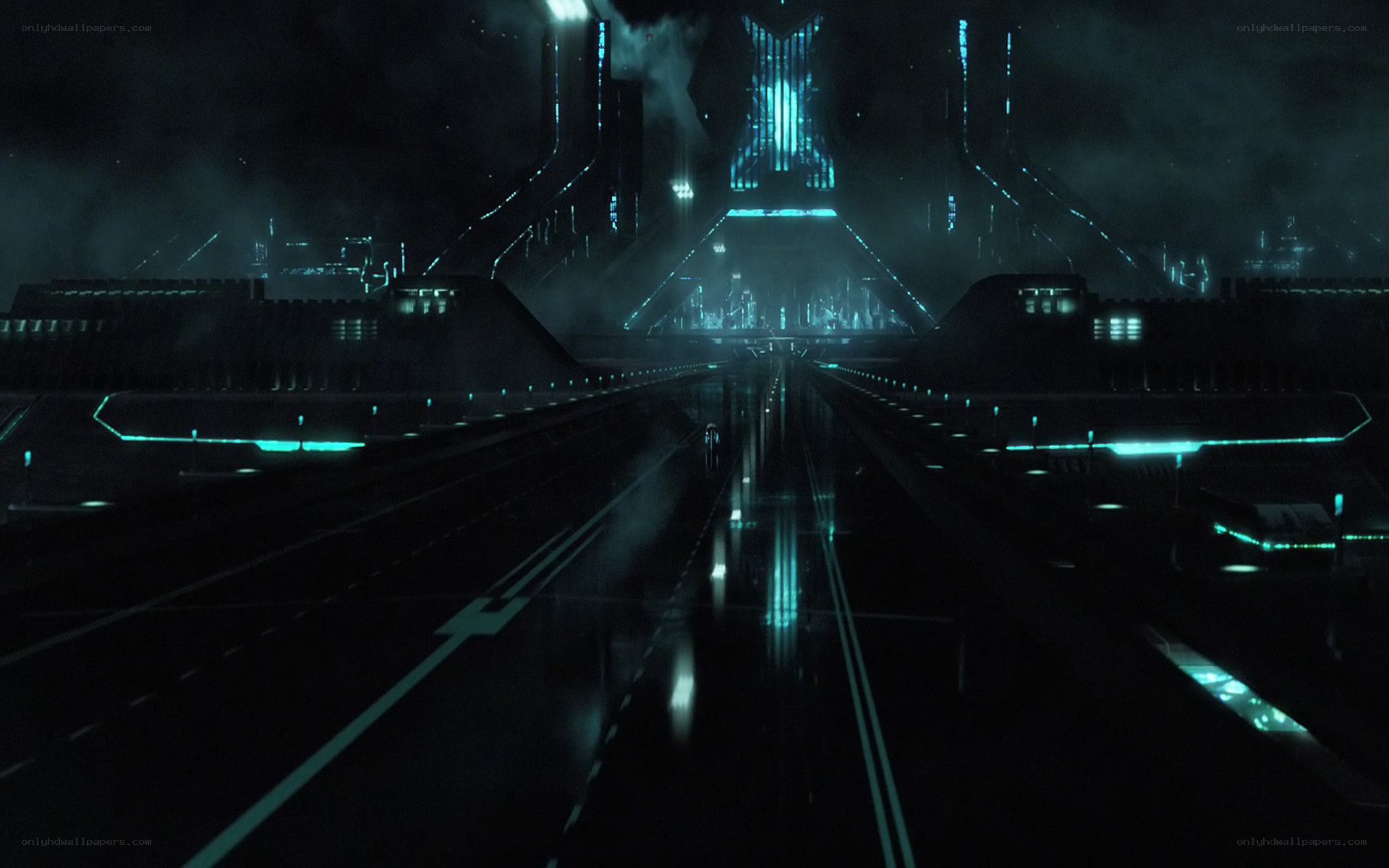 futuristic city at night