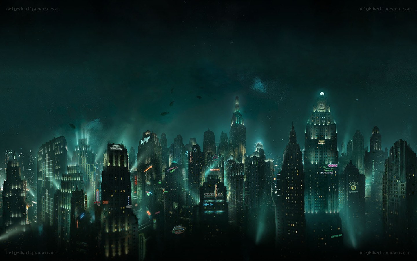 futuristic city at night