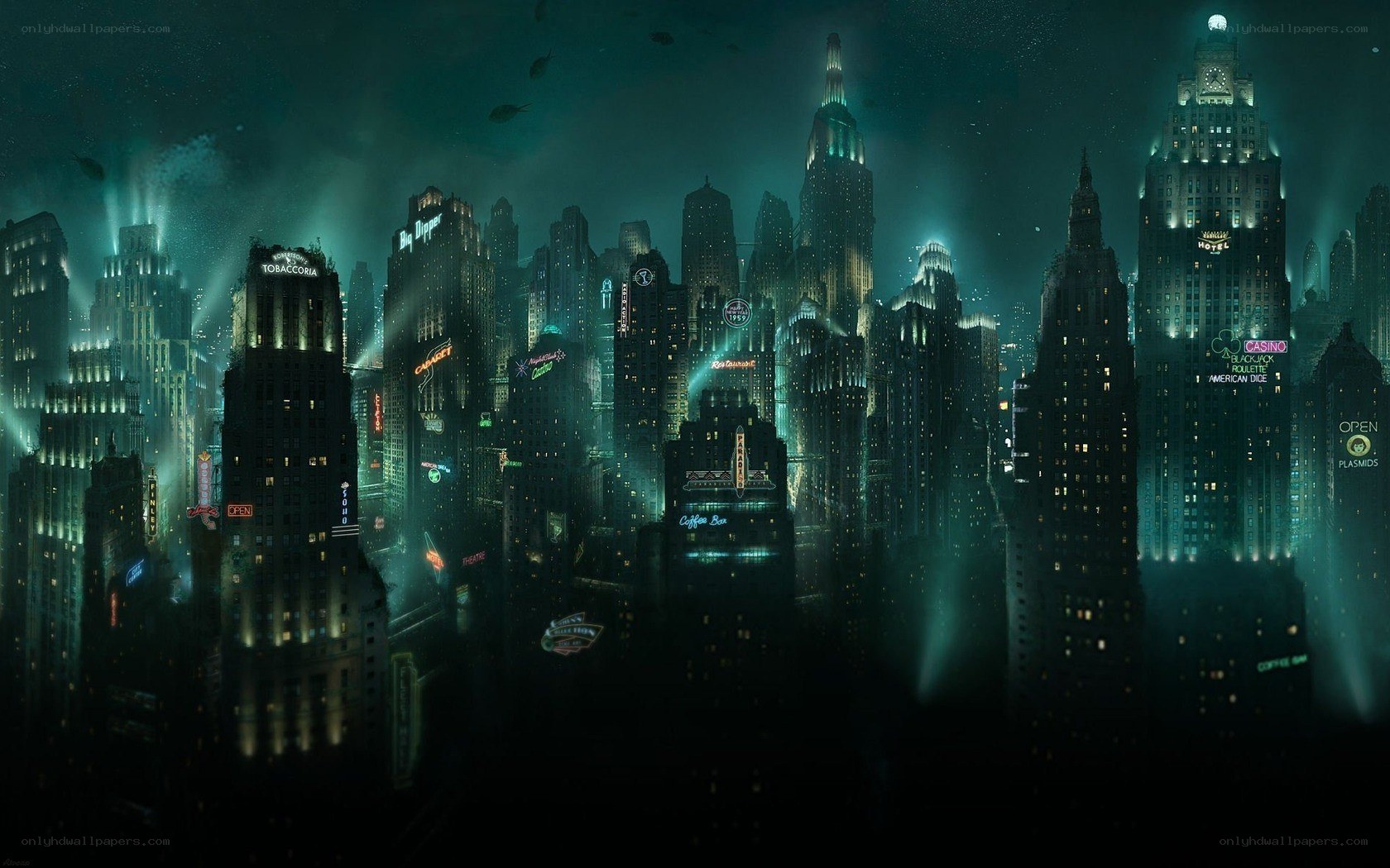 futuristic city at night