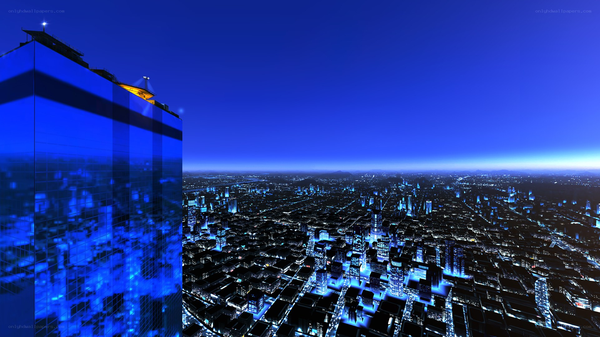 futuristic city at night