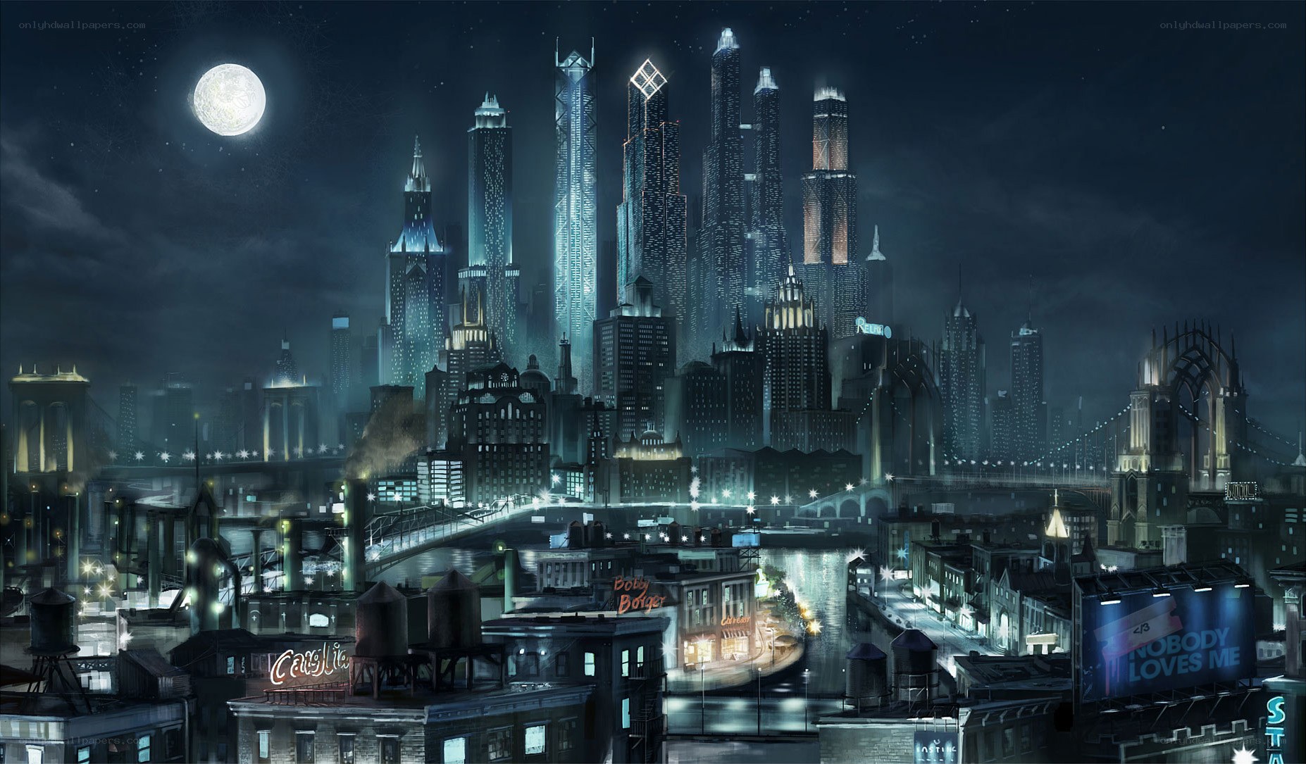 futuristic city at night