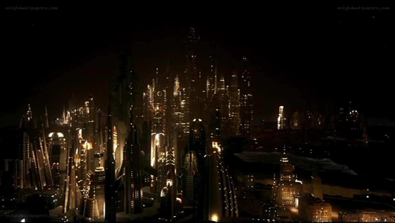 futuristic city at night
