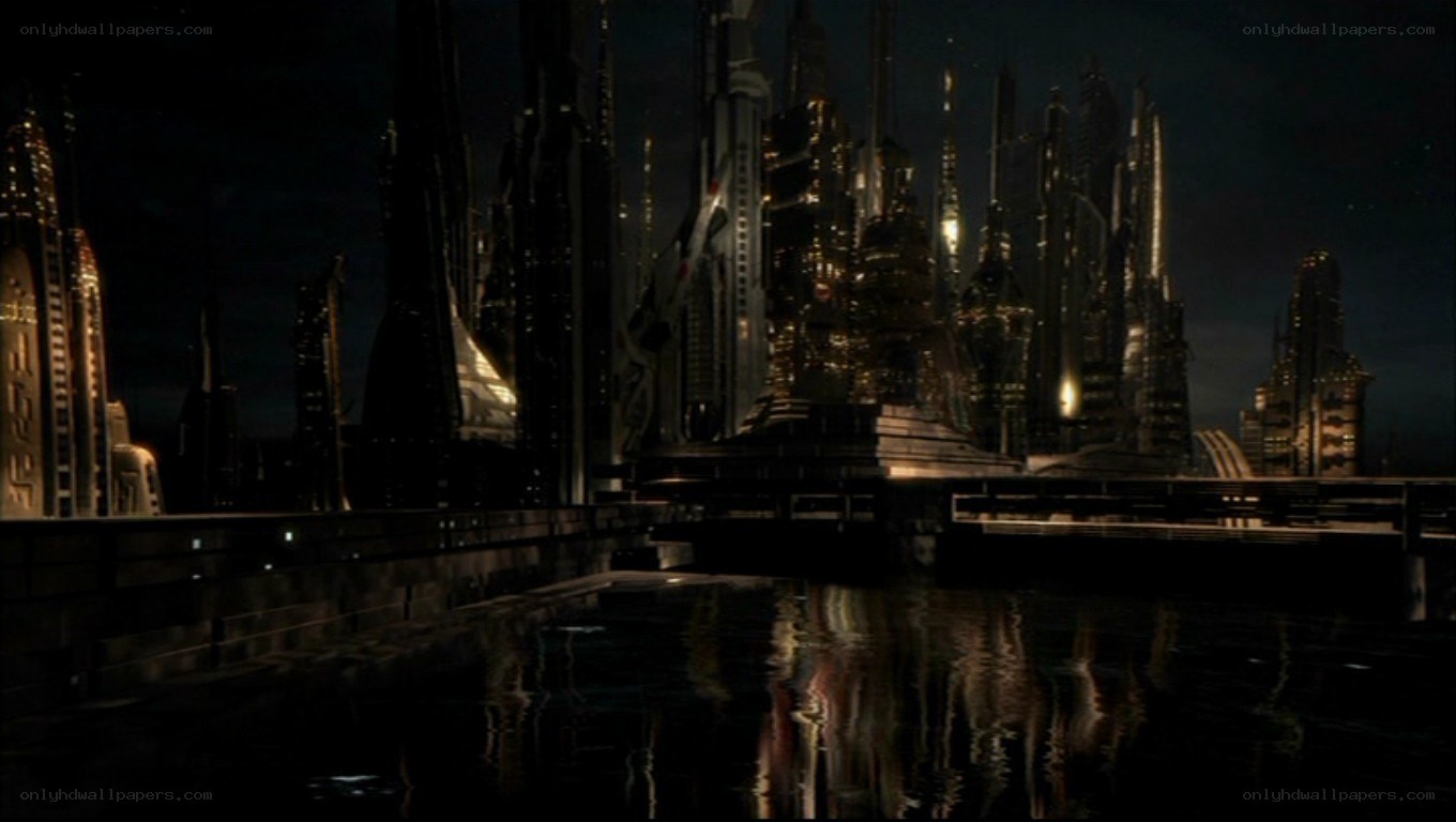 futuristic city at night
