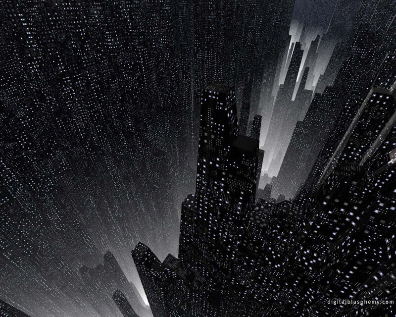 futuristic city at night