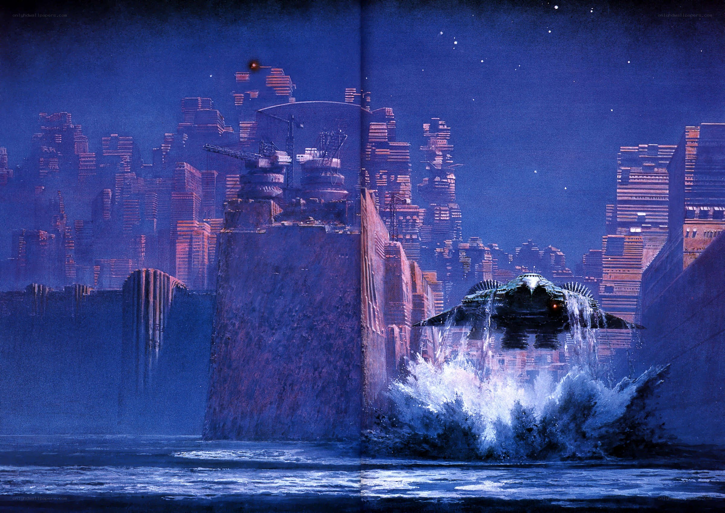 futuristic city at night