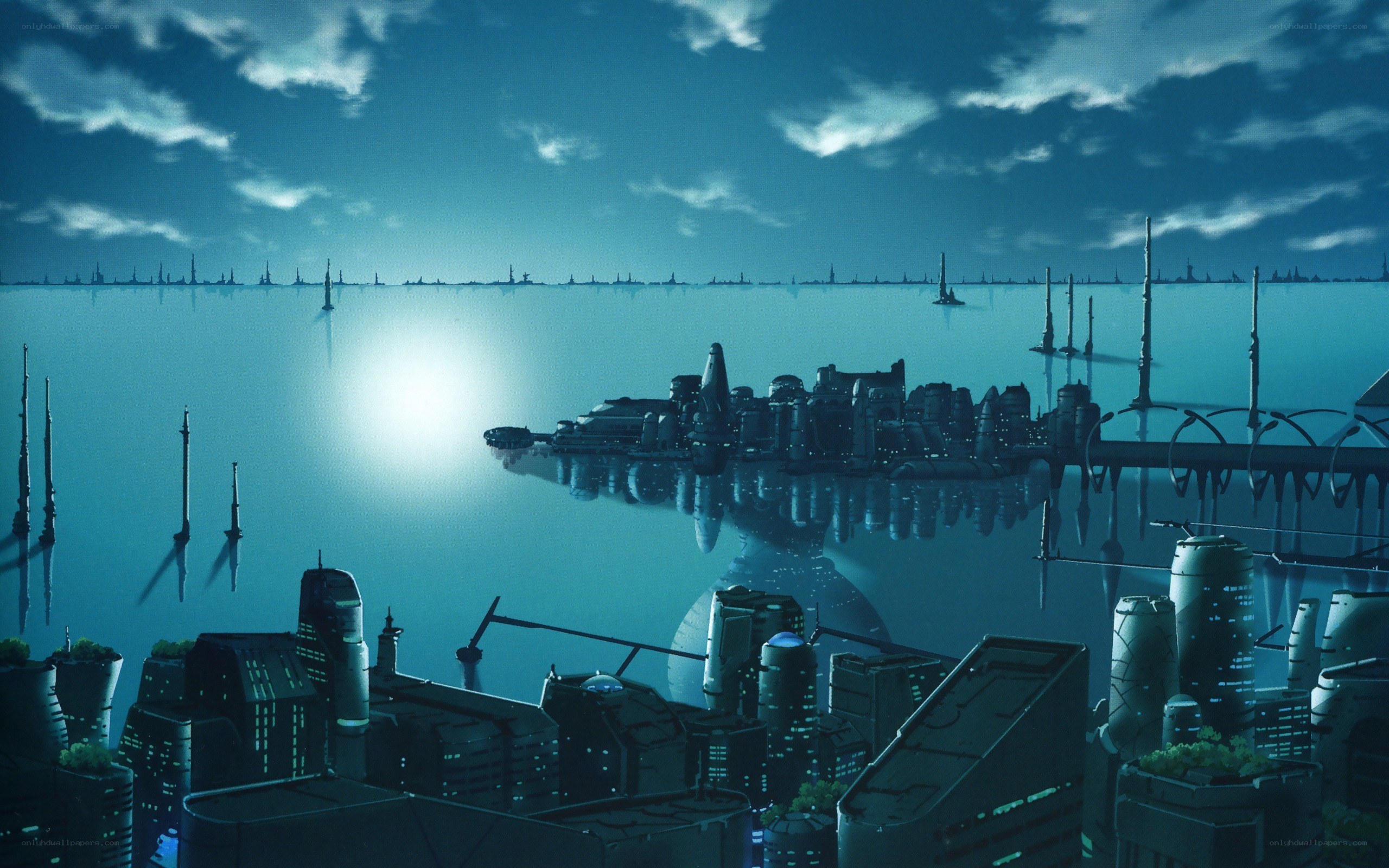 futuristic city at night