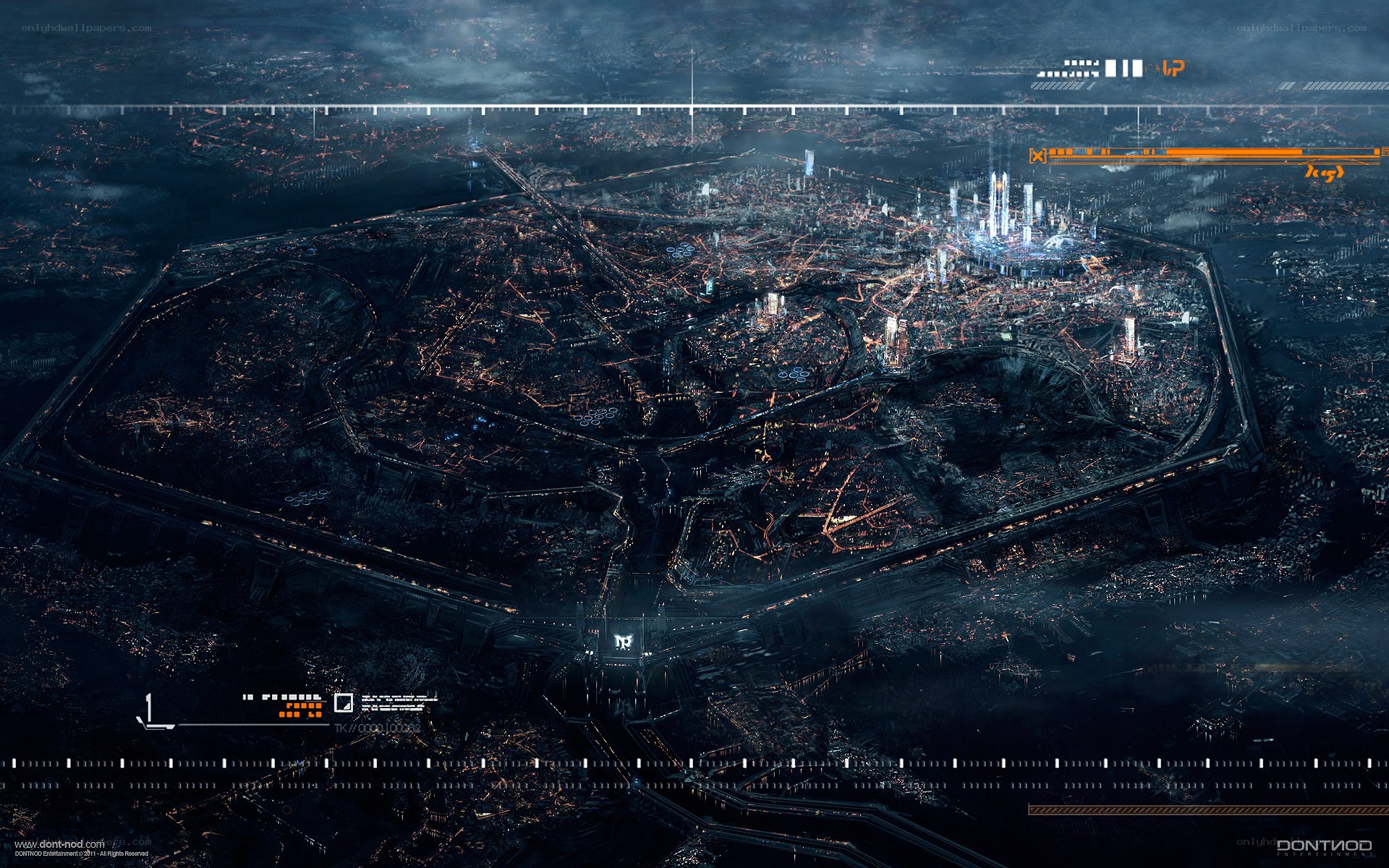 futuristic city at night